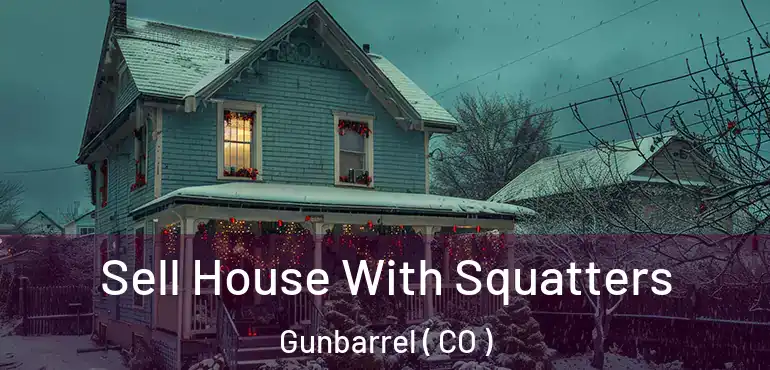 Sell House With Squatters Gunbarrel ( CO )